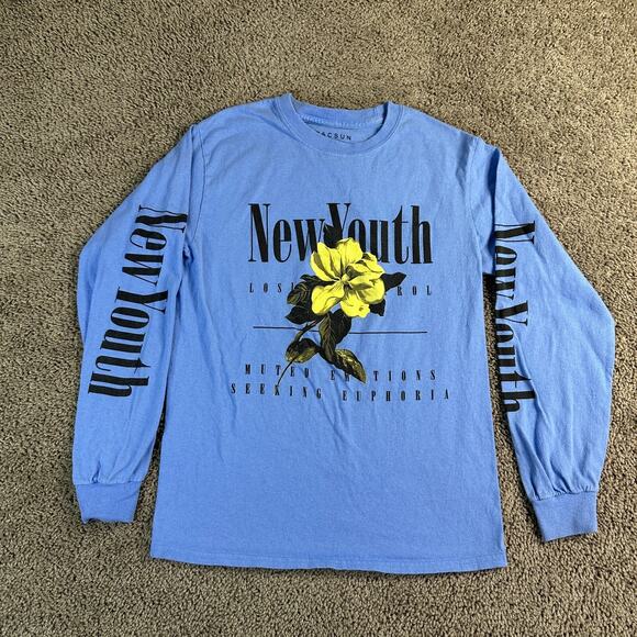 PacSun Other - Pacsun Shirt Mens Small Blue Yellow New Youth Seeking Euphoria Long Sleeve